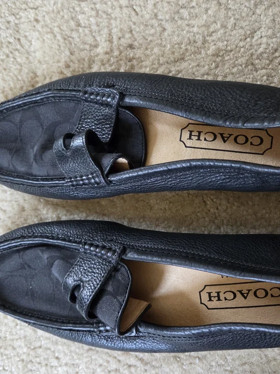 Coach Men’s Black Signature Penny Boat Shoes - Picture 3 of 3